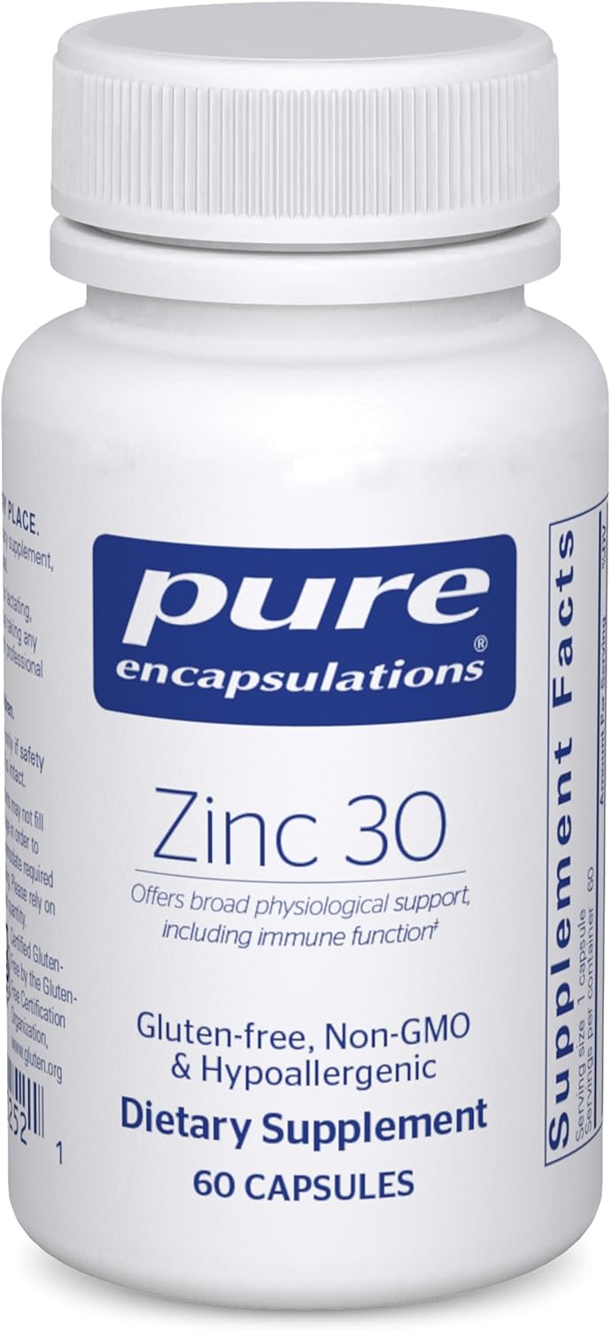 Pure Encapsulations Zinc 30 mg - Supplement for Immune System Support, Growth an...