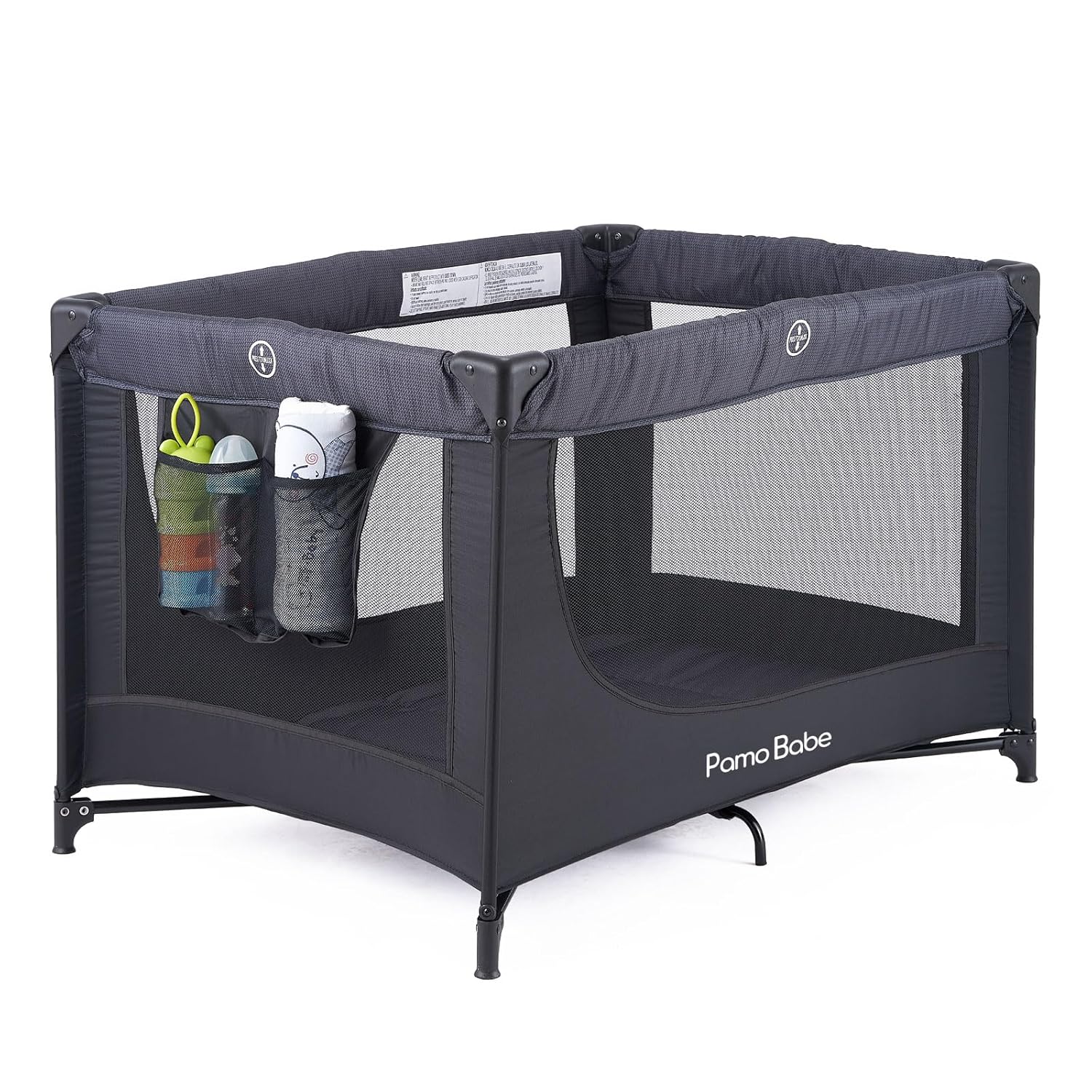 Pamo Babe Portable Crib Baby Playpen with Mattress...