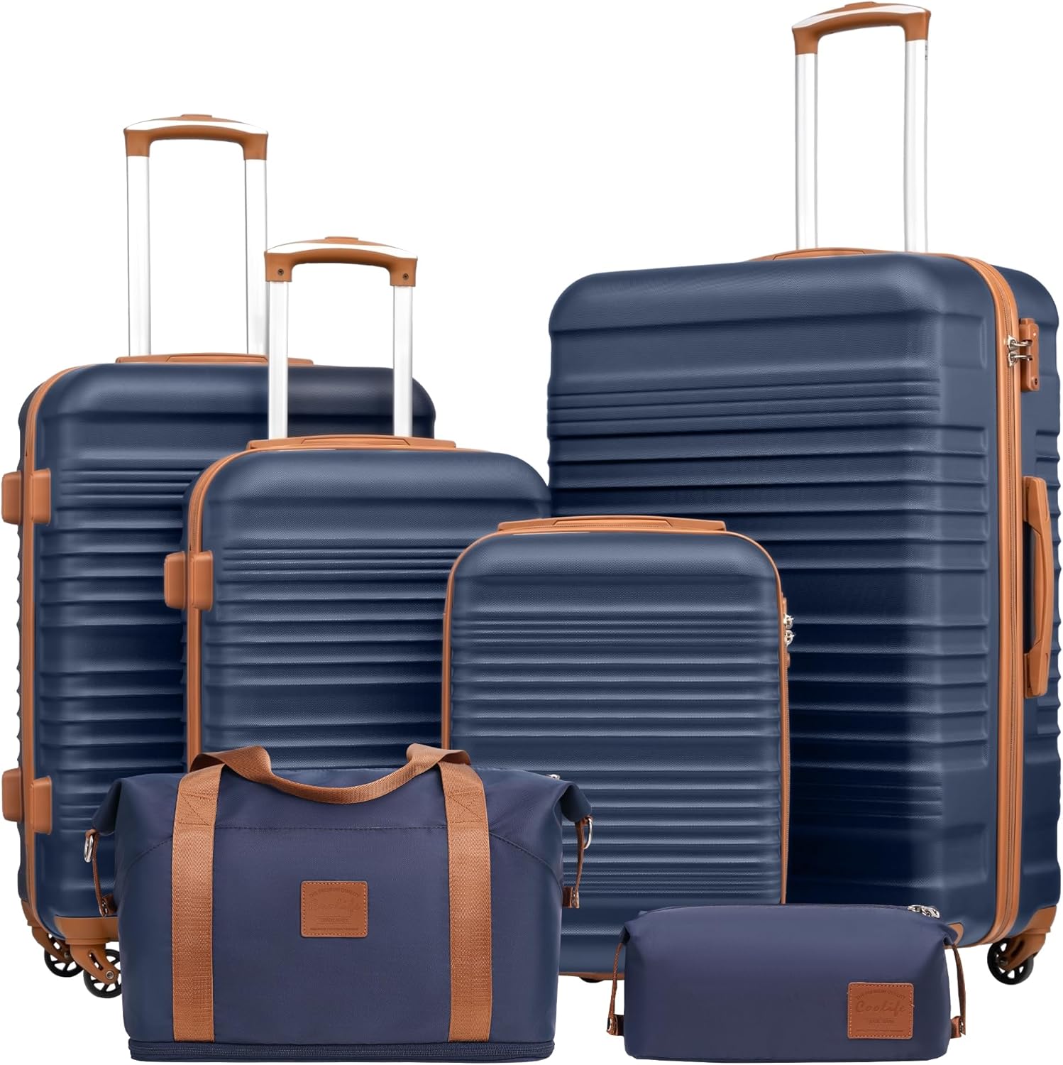 Coolife Luggage Set 3 Piece Luggage Set Carry On Suitcase Hardside Luggage with...