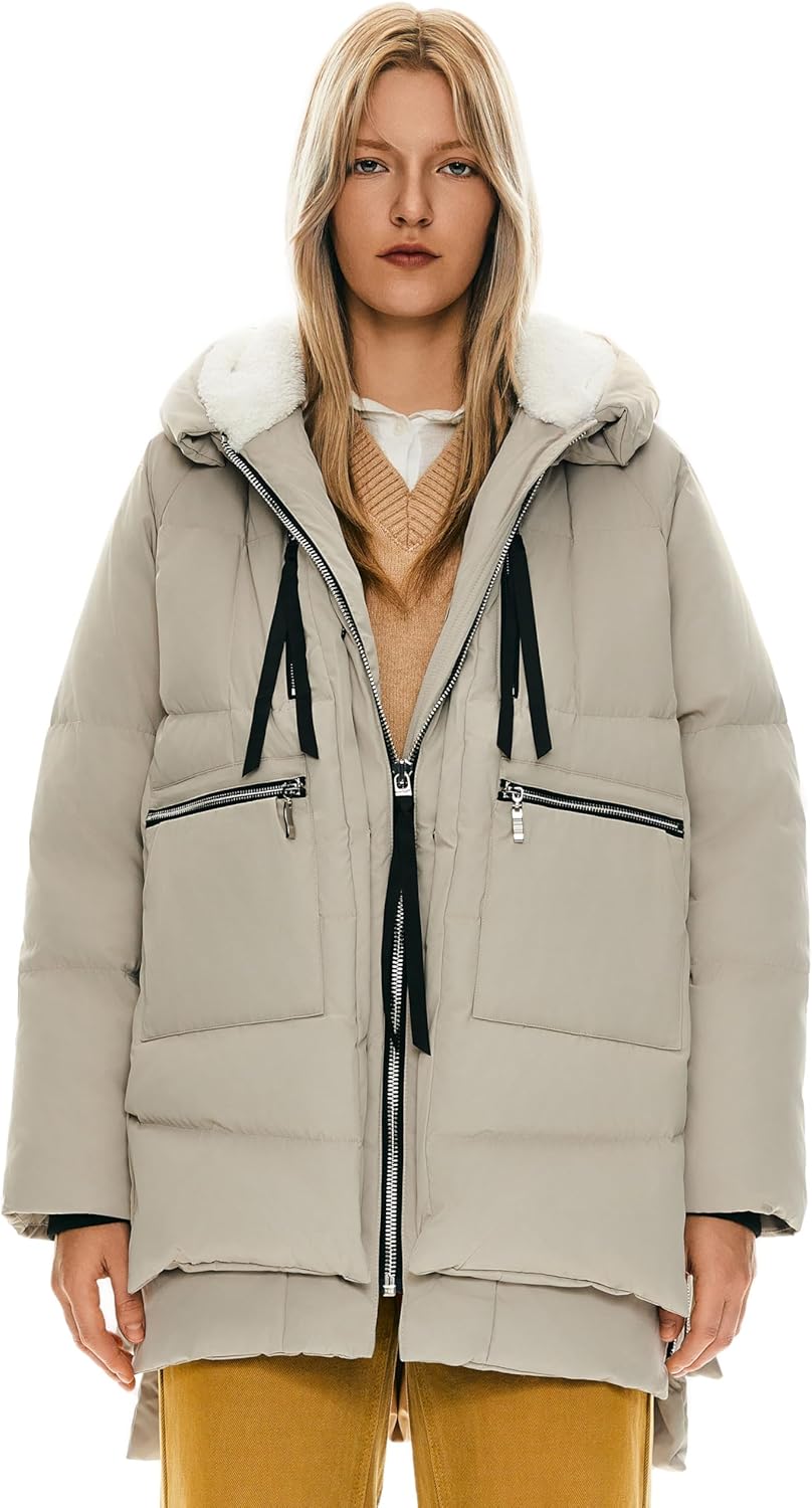 Orolay Women's Thickened Down Jacket Large Beige