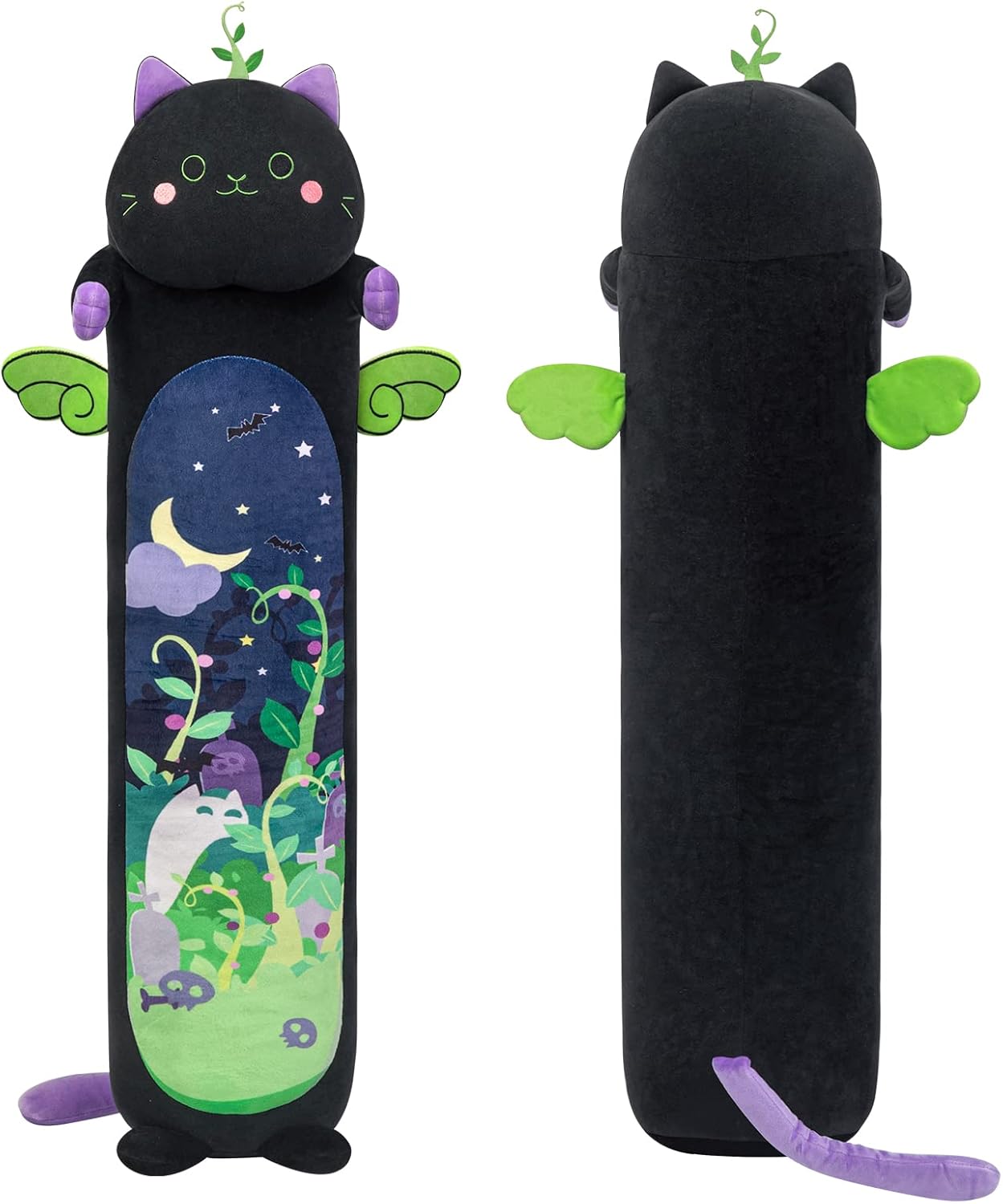 Mewaii 20in Long Devil Mint Cat Plush Pillows Stuffed Animals Squishy Pillows -...