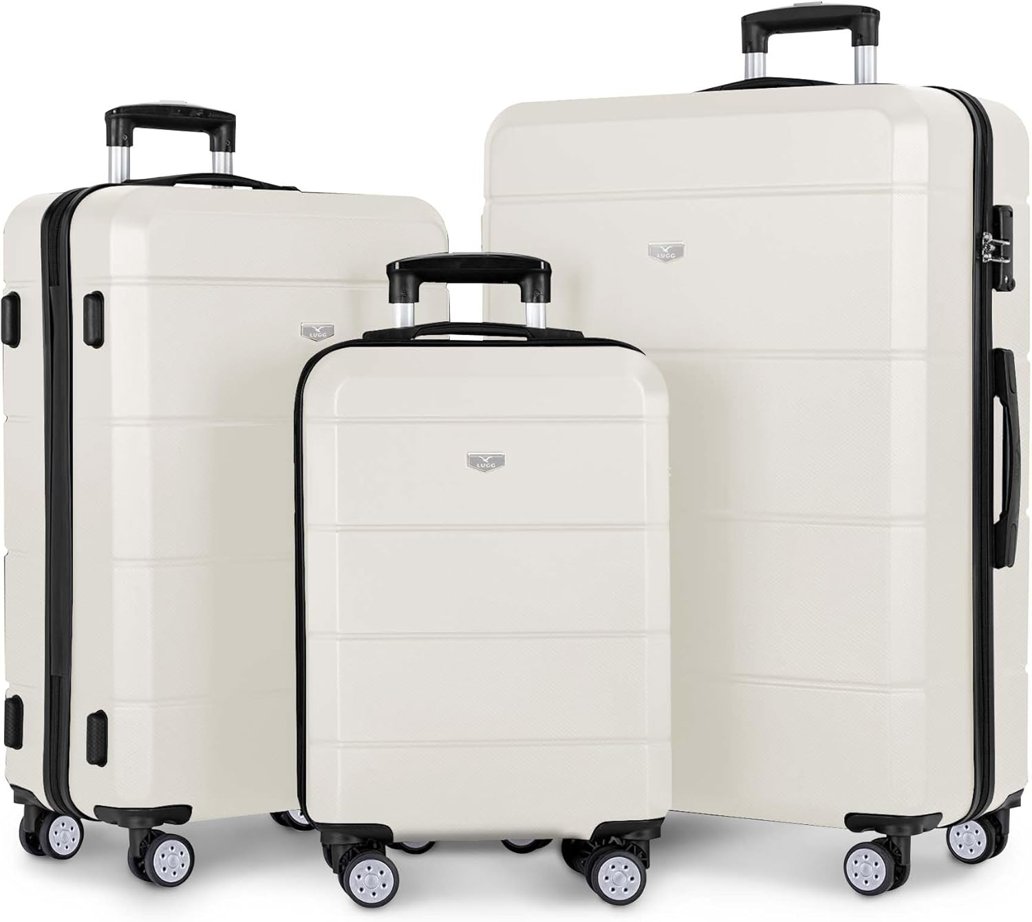 LUGG Travel Suitcase Set - Jetset 3-Piece Hard Shell Luggage, 20" 25" 29 Strong...