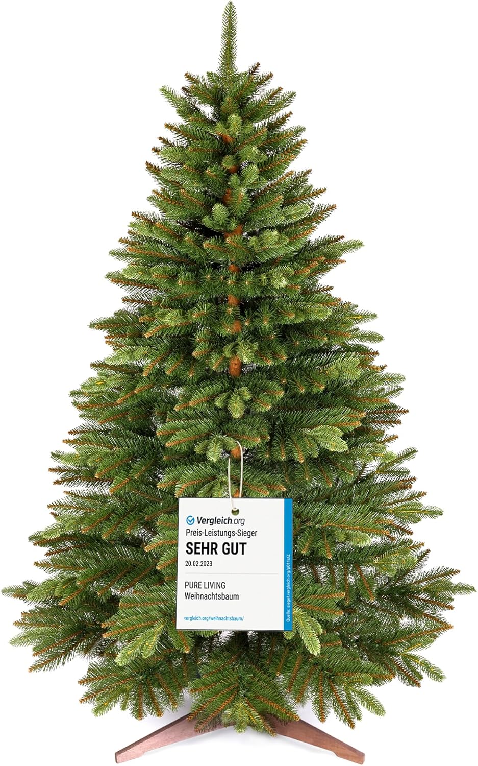 Premium Artificial Christmas Tree 180cm – Realistic, Dense Branches, with Wooden...