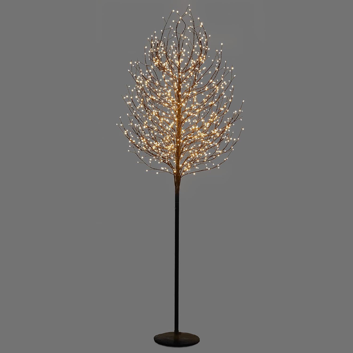 VeryMerry 6FT Micro Dot Birch Christmas Tree with 900 Warm White LED Lights, Aut...