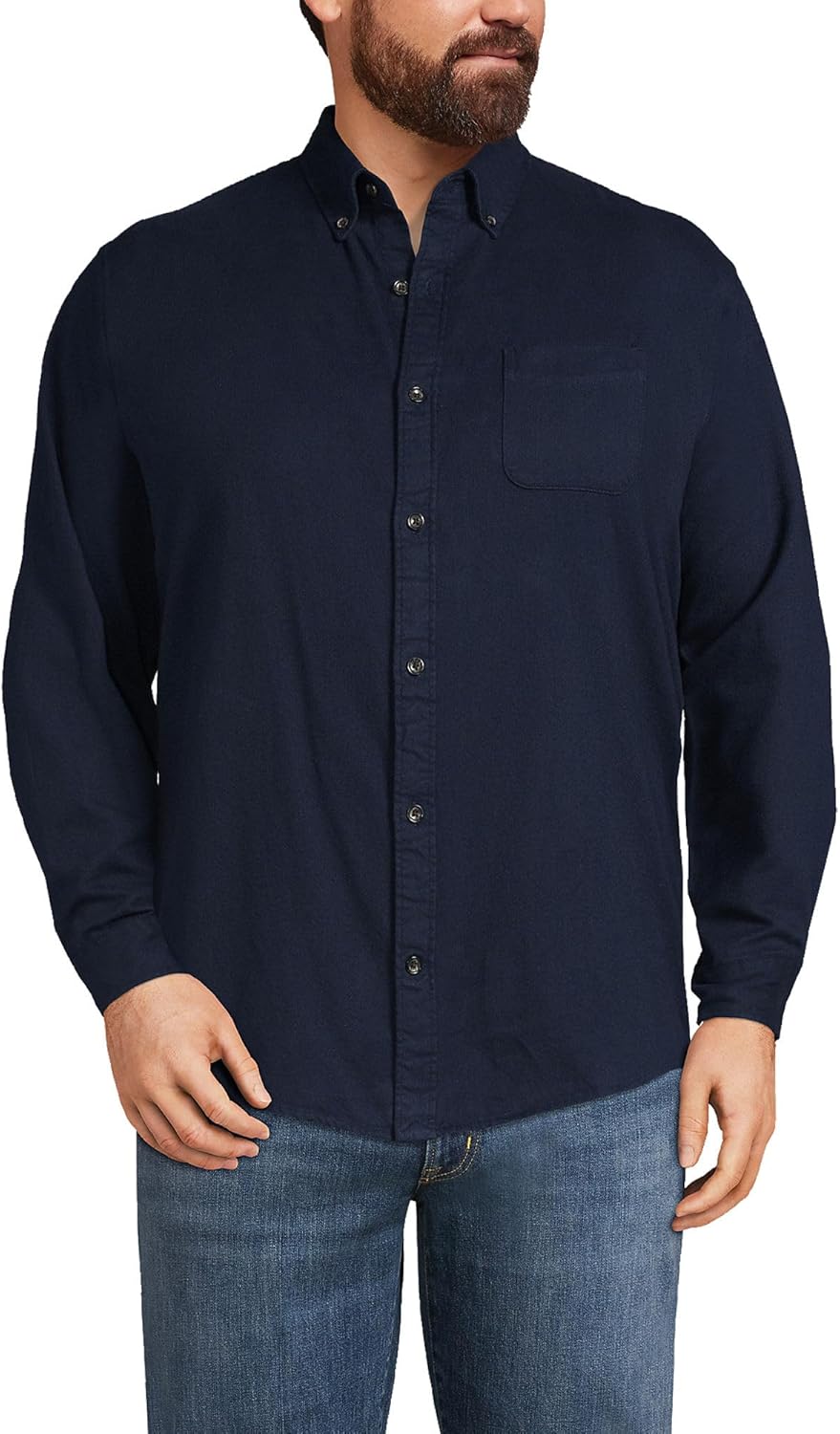 Lands' End Men's Traditional Fit Flagship Flannel Shirt XX-Large Radiant Navy