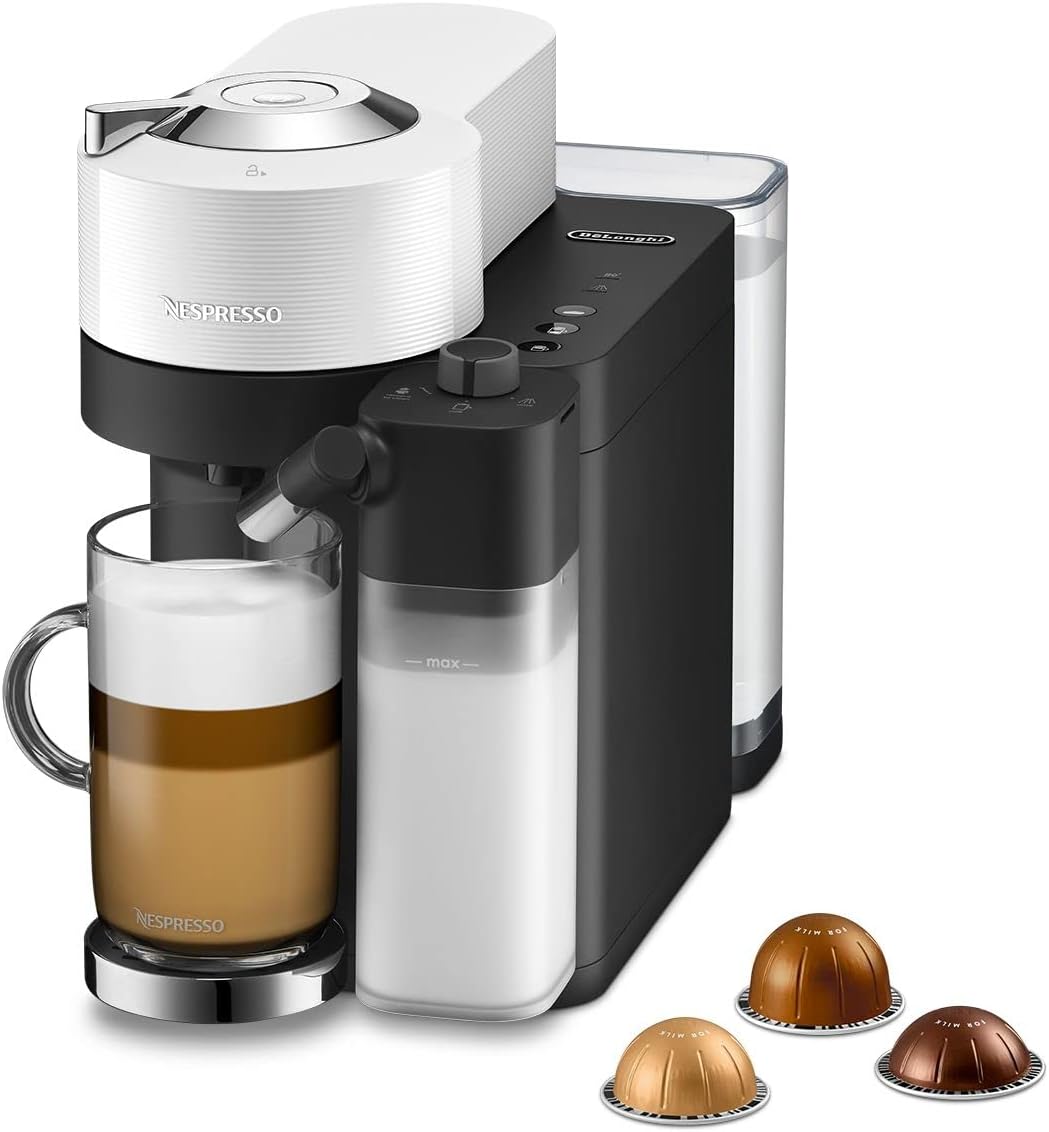 De'Longhi Nespresso Vertuo Lattissima ENV300.W, Automatic Coffee Machine with Au...