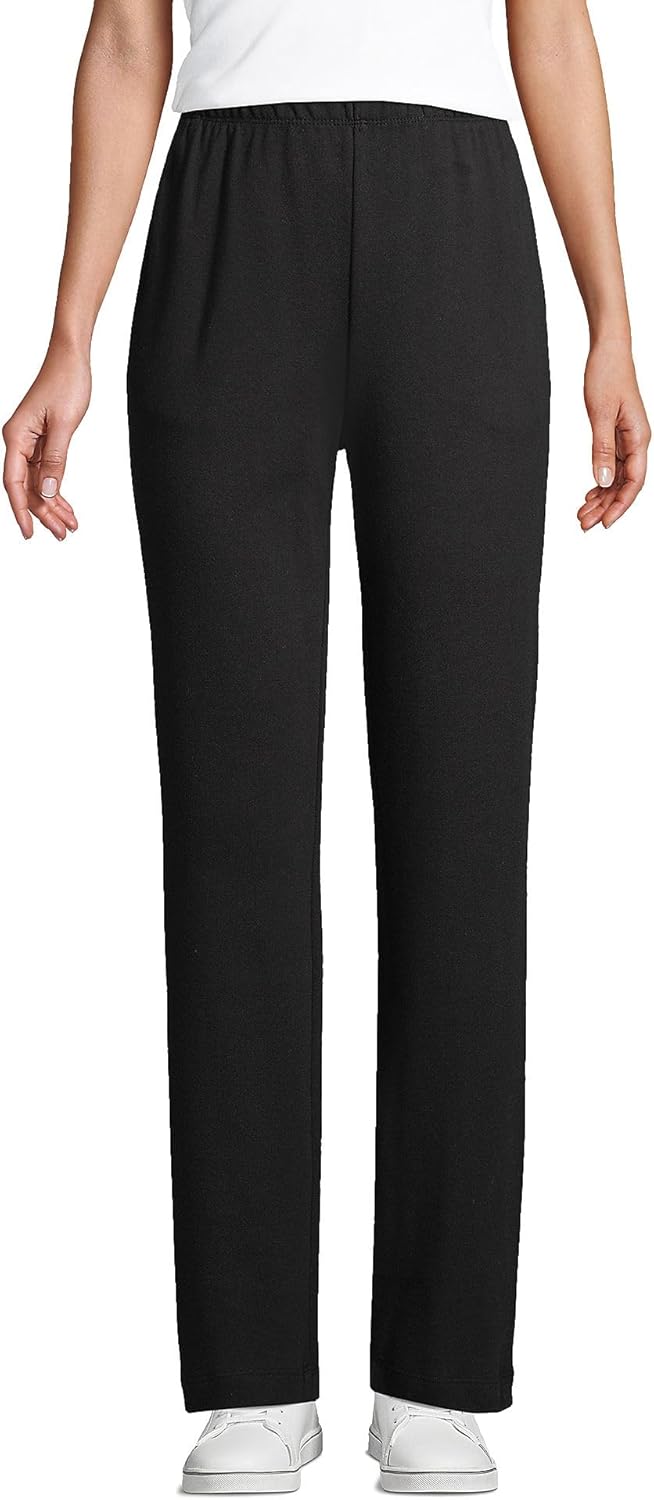 Lands' End Women's Sport Knit High Rise Pants Large Black