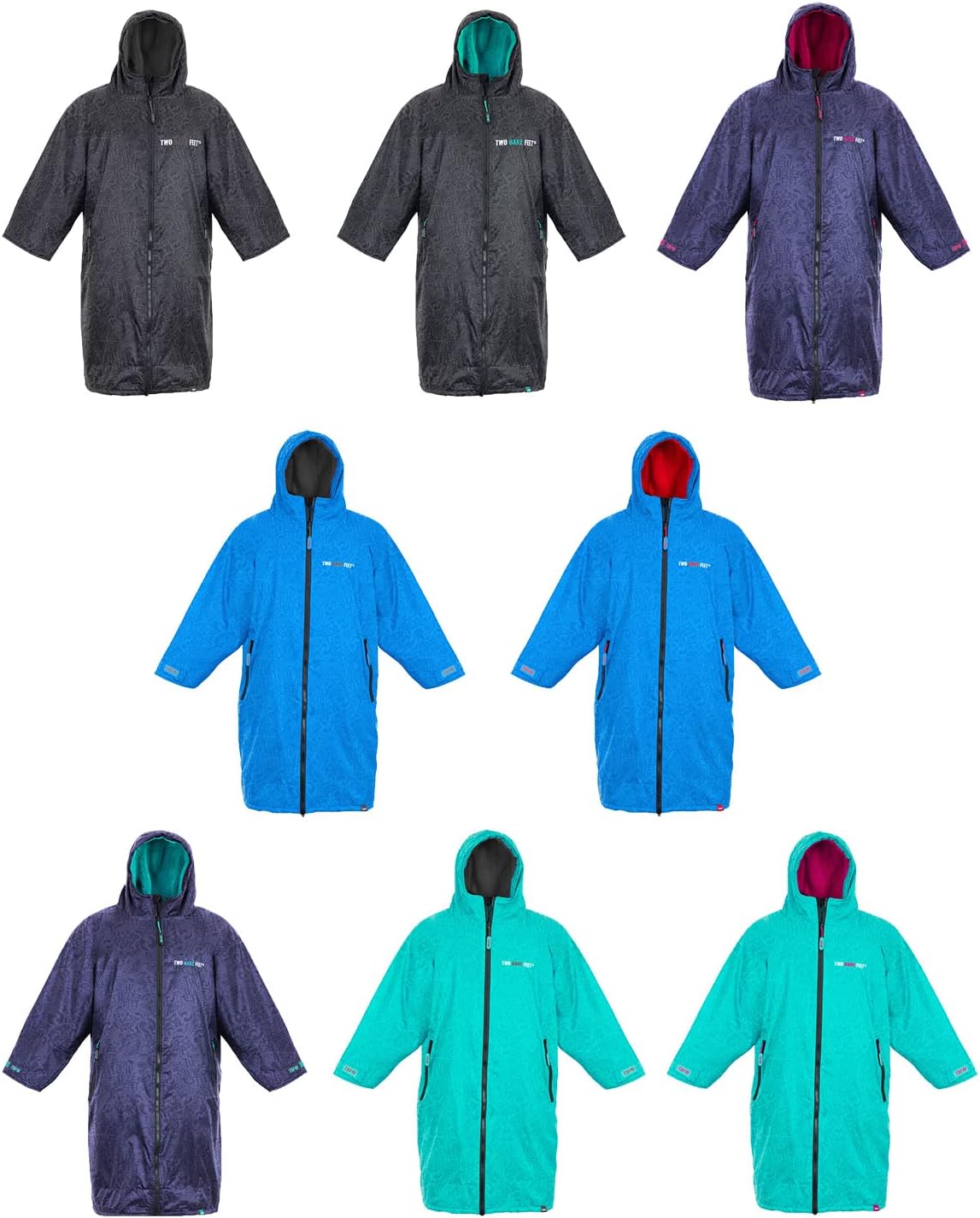 Two Bare Feet Weatherproof Classic Print Long Sleeve Changing Robe For Surfing,...