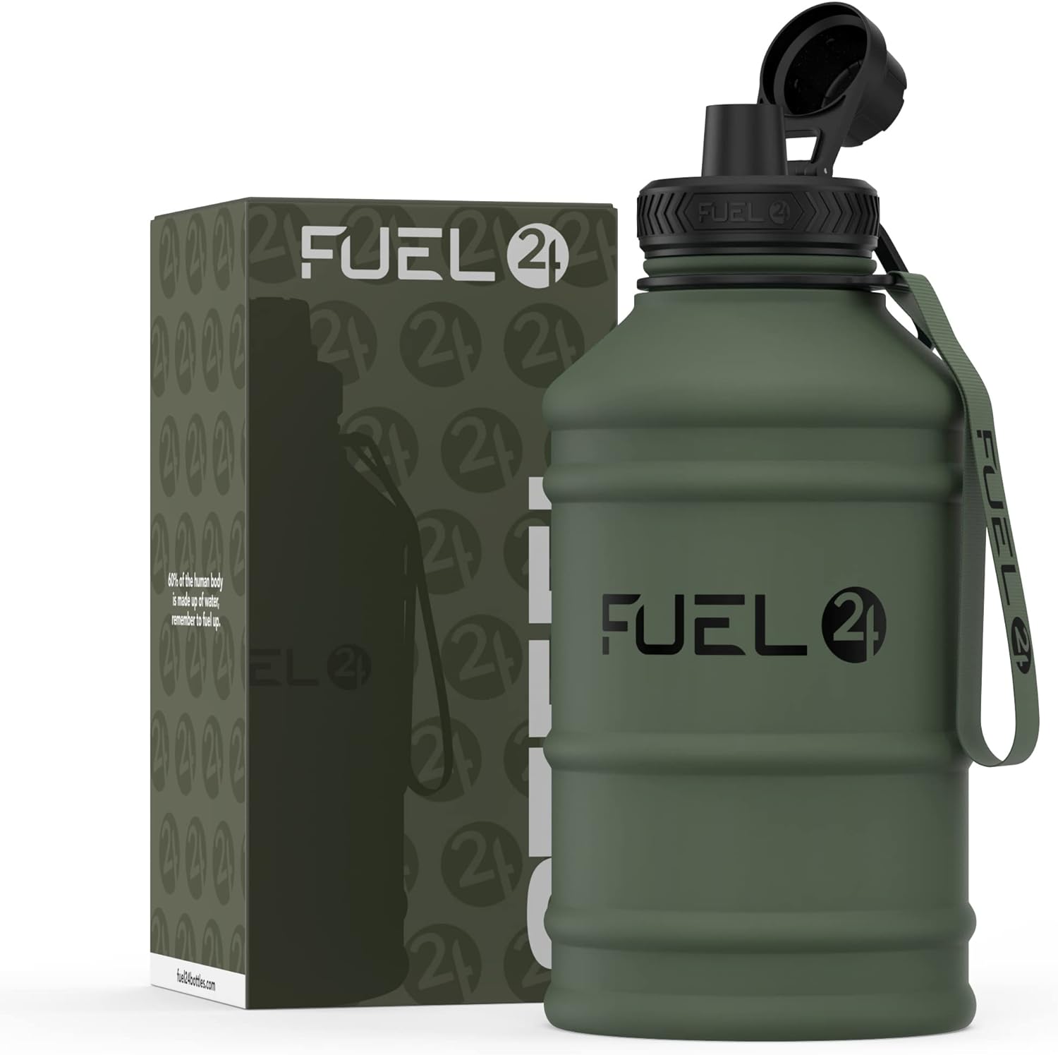 Fuel24 1.3L/2.2L Water Bottle Metal - STRONG, Drop & Leakproof BPA free 1L 2L Wa...