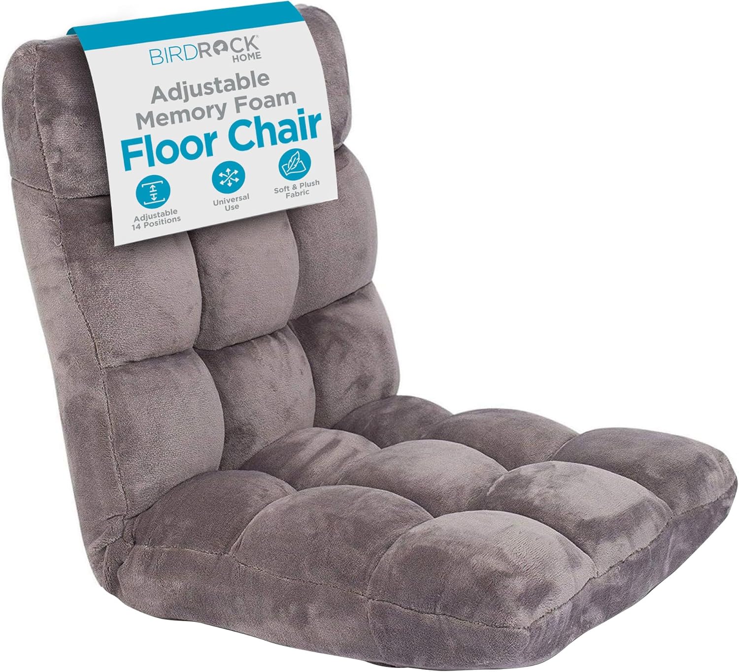 BIRDROCK HOME Adjustable Memory Foam Floor Chair - Ideal for Gaming, Reading, Me...