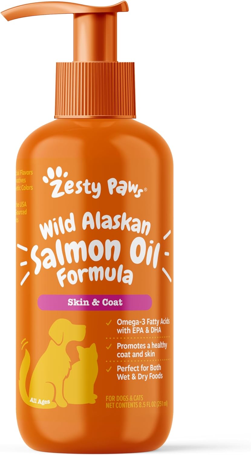 Wild Alaskan Salmon Oil Formula for Dogs & Cats - Omega 3 Skin & Coat Support -...