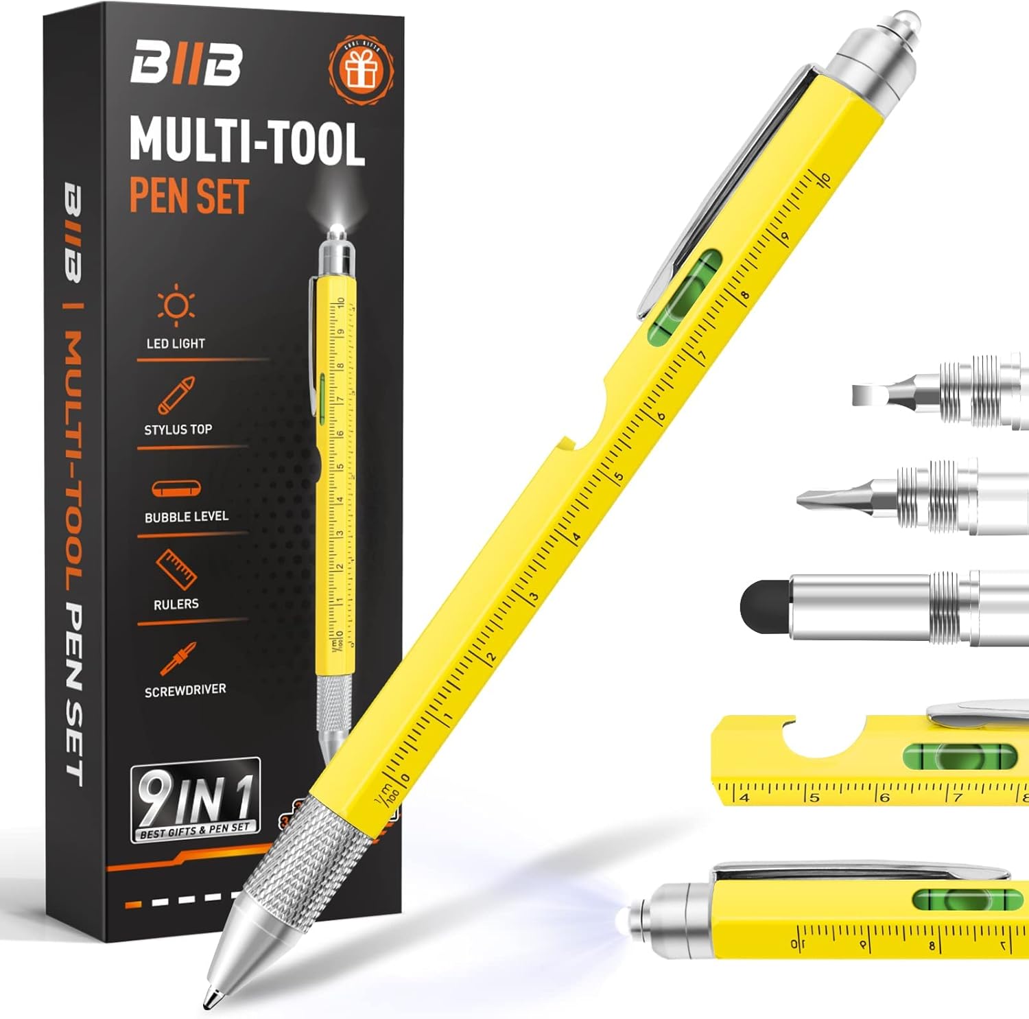 BIIB Stocking Stuffers for Adults Men, Gifts for Men, 9 in 1 Multitool Pen Mens...