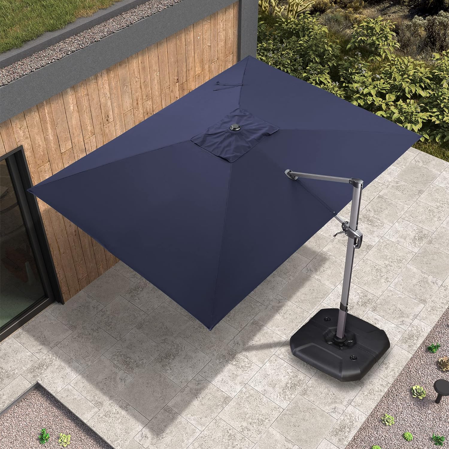 PURPLE LEAF 9' X 11.5' Patio Umbrella Outdoor Cantilever Rectangle Umbrella Alum...