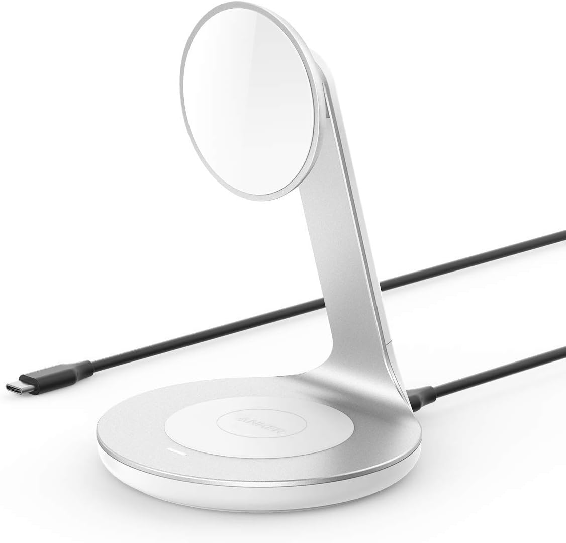 Anker Wireless Charger, PowerWave Magnetic 2-in-1 Stand with 4 ft USB-C Cable, W...