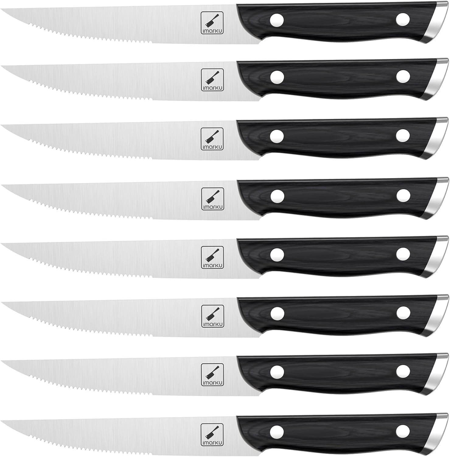 imarku Steak Knives, Steak Knives Set of 8, Serrated Steak Knife Set with Pakkaw...