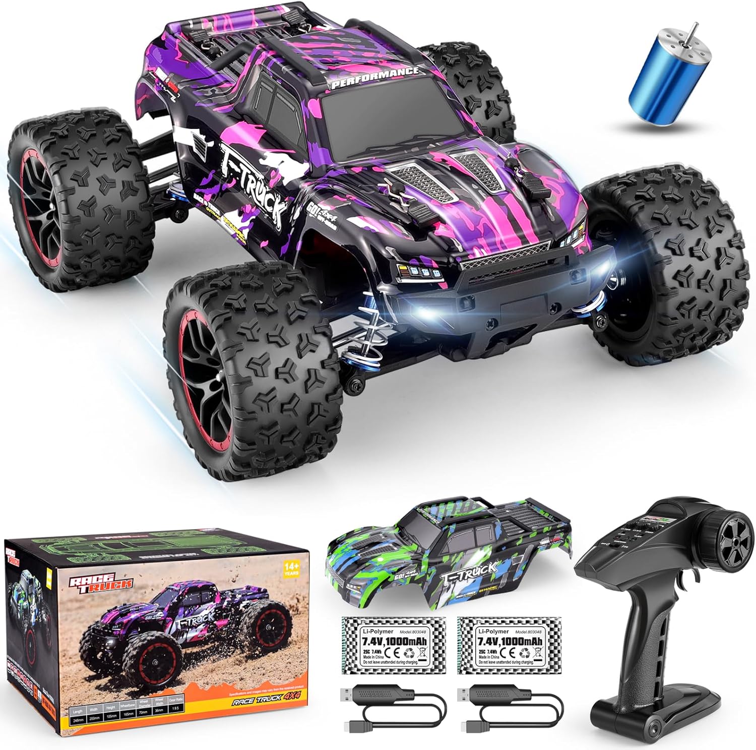 HAIBOXING 1/18 Scale Brushless Fast RC Cars 18859A, 4WD Off-Road Remote Control...
