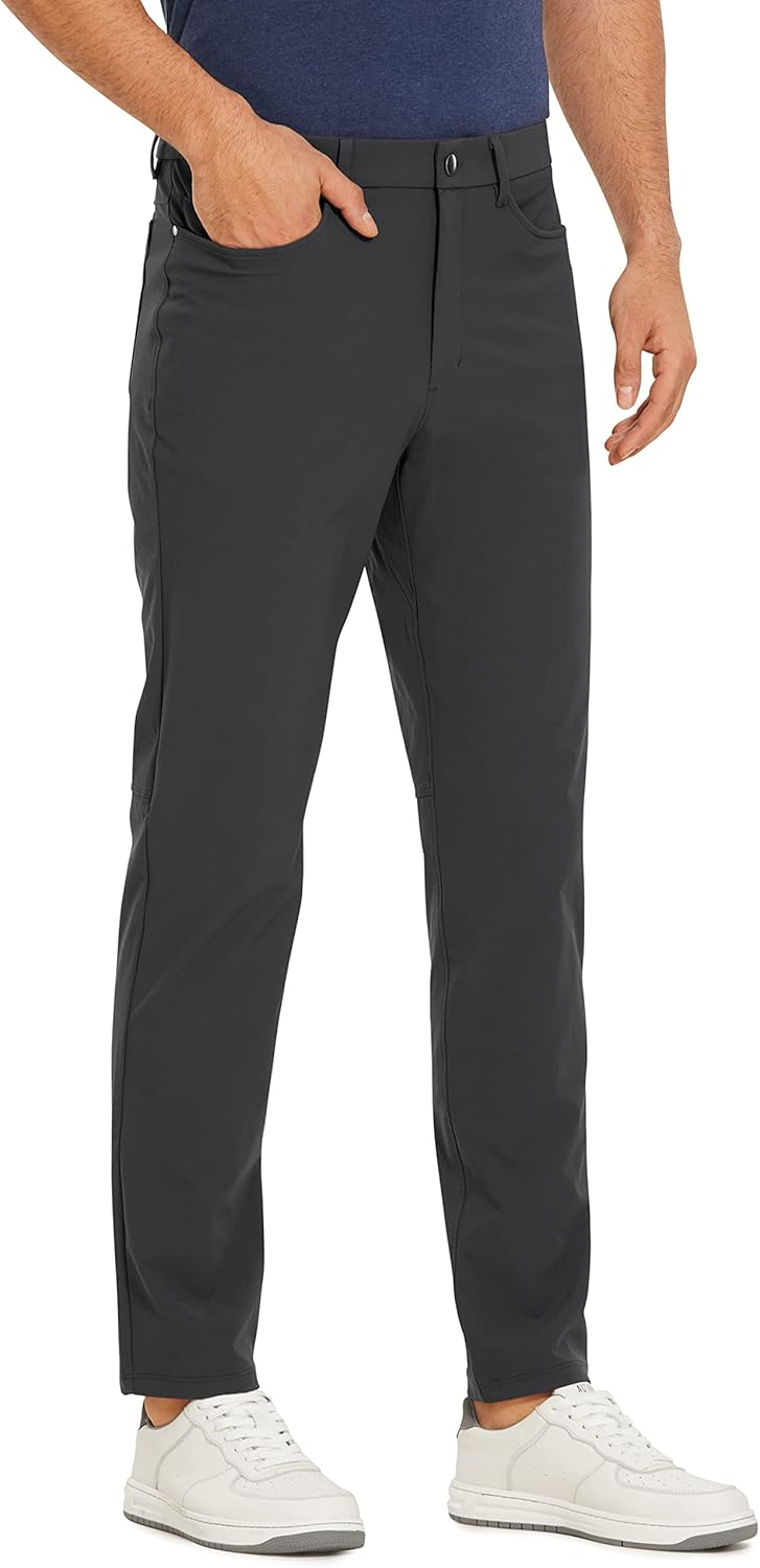 CRZ YOGA Men's All Day Comfy Golf Pants with 5-Pocket - 30"/32"/34'' Quick Dry L...