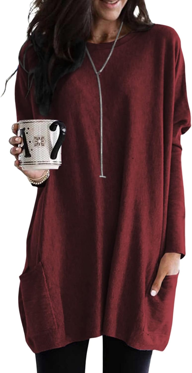 Dokotoo Womens 2024 Fall Outfits Casual Long Sleeve Shirts Lightweight Sweatshir...