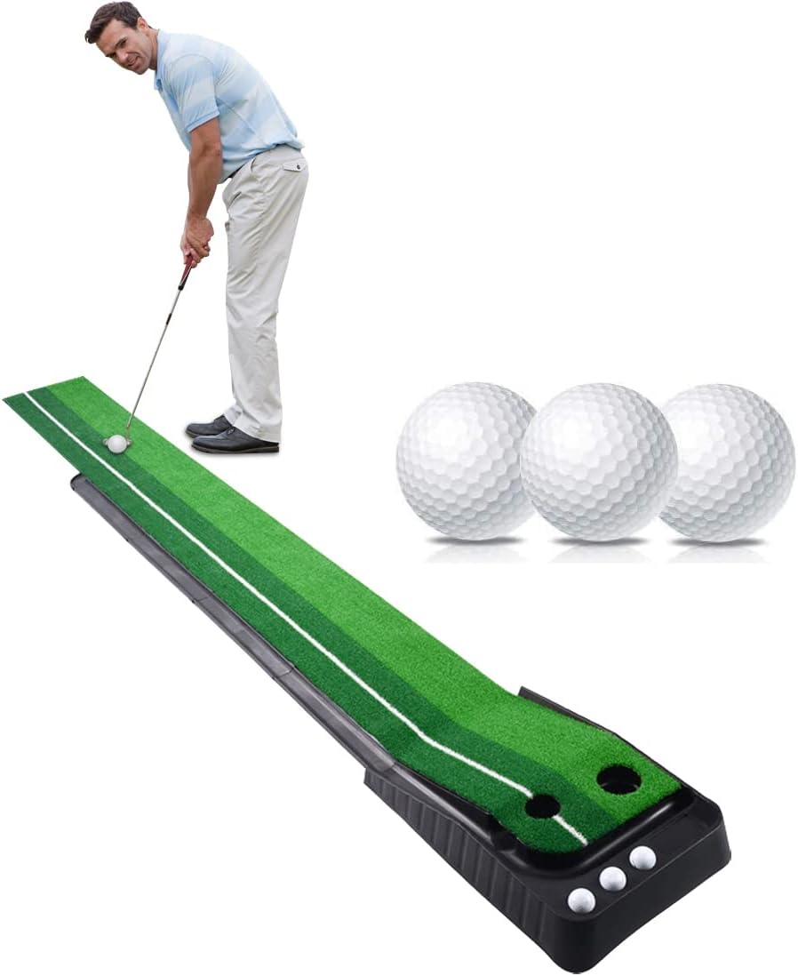 Signstek Indoor Outdoor Golf Auto Return Putting Trainer Mat