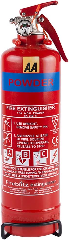 AA 1kg Fire Extinguisher AA6653 – Uses ABC Powder Small Fires – Lightweight Easy...