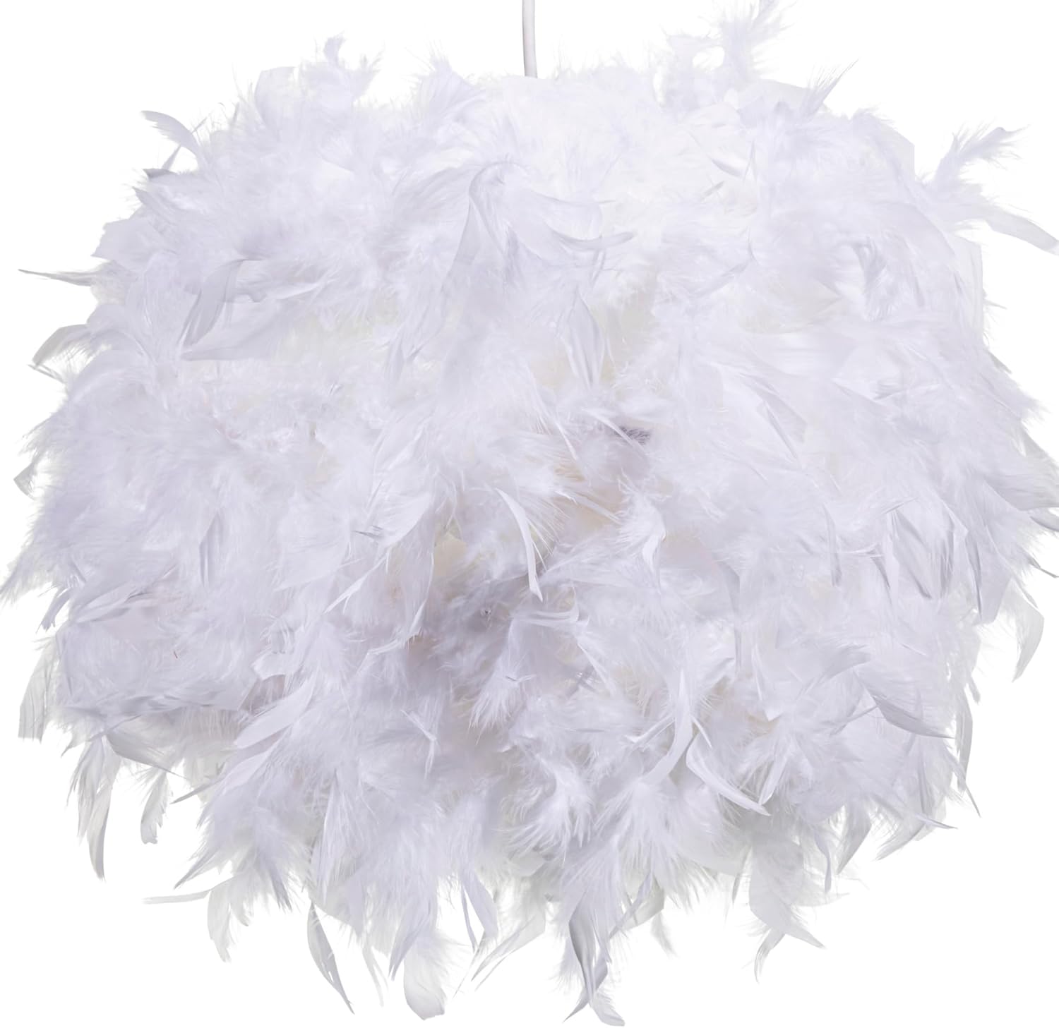 30cm White Feather Light Shade, Lamp Shade for Pendant Ceiling Light, Table Lamp...