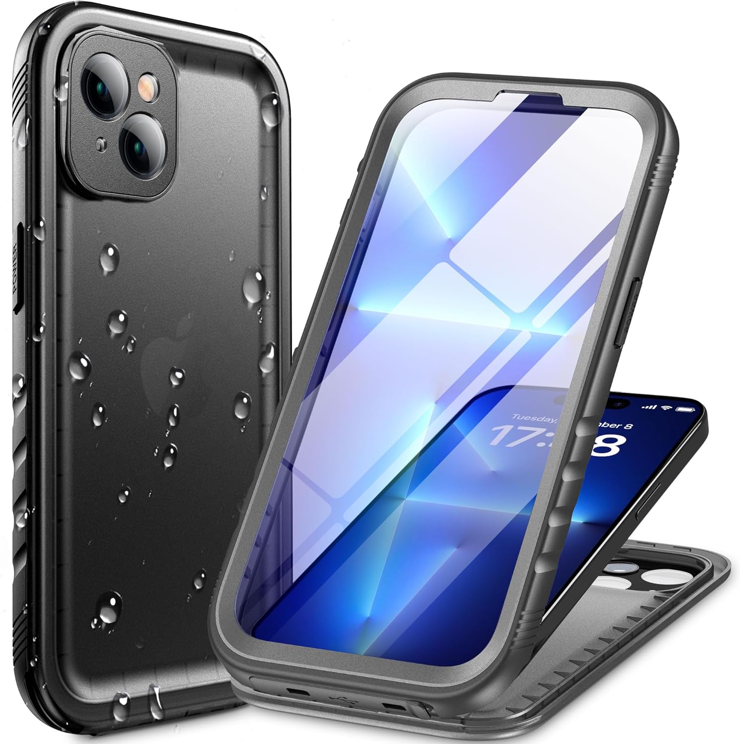 Cozycase for iPhone 13 Waterproof Shockproof Case with Screen/Camera Protector -...