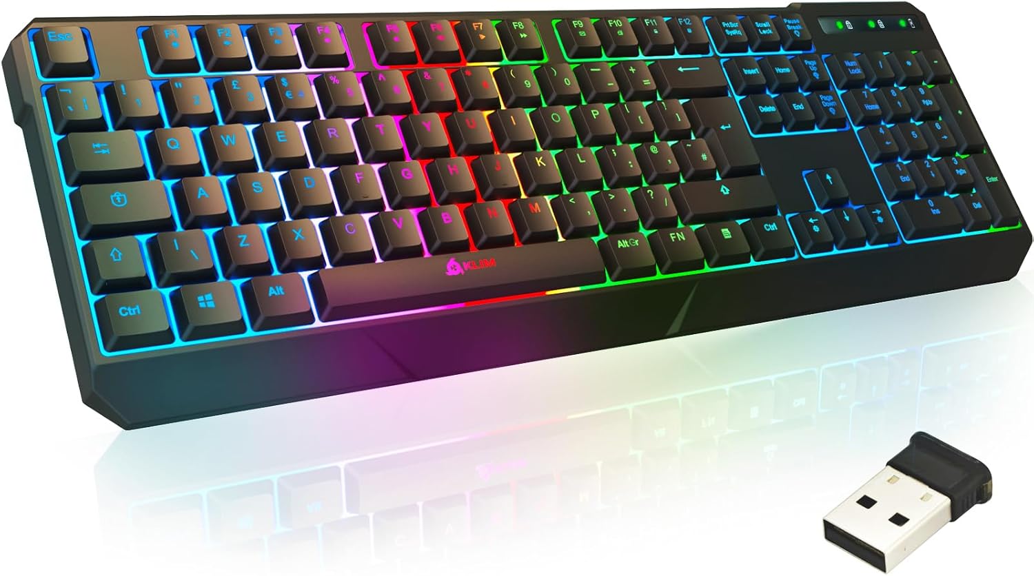 KLIM Chroma Wireless Keyboard UK Layout + Slim, Durable, Ergonomic, Quiet, Water...