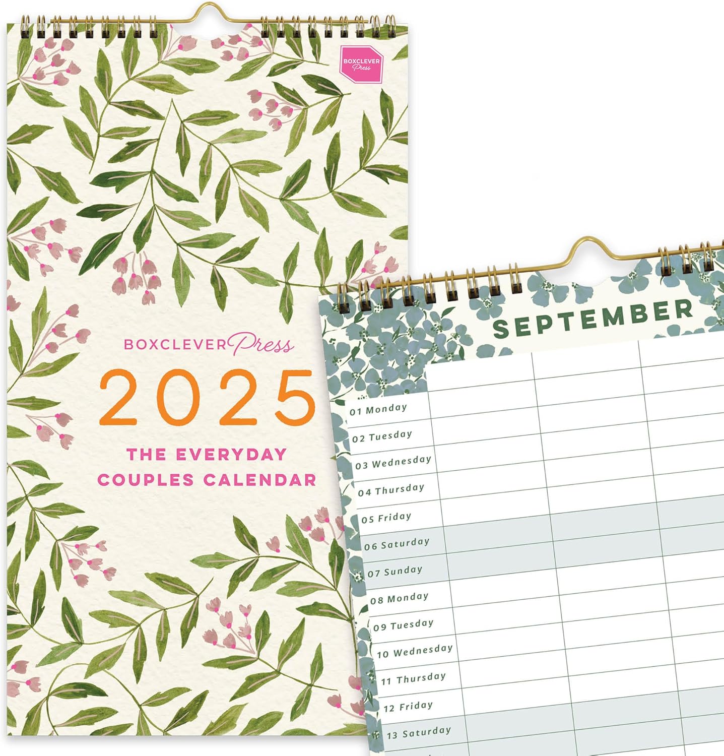 Boxclever Press Everyday Couples Calendar 2025 UK. Slimline 2025 Calendar runs J...