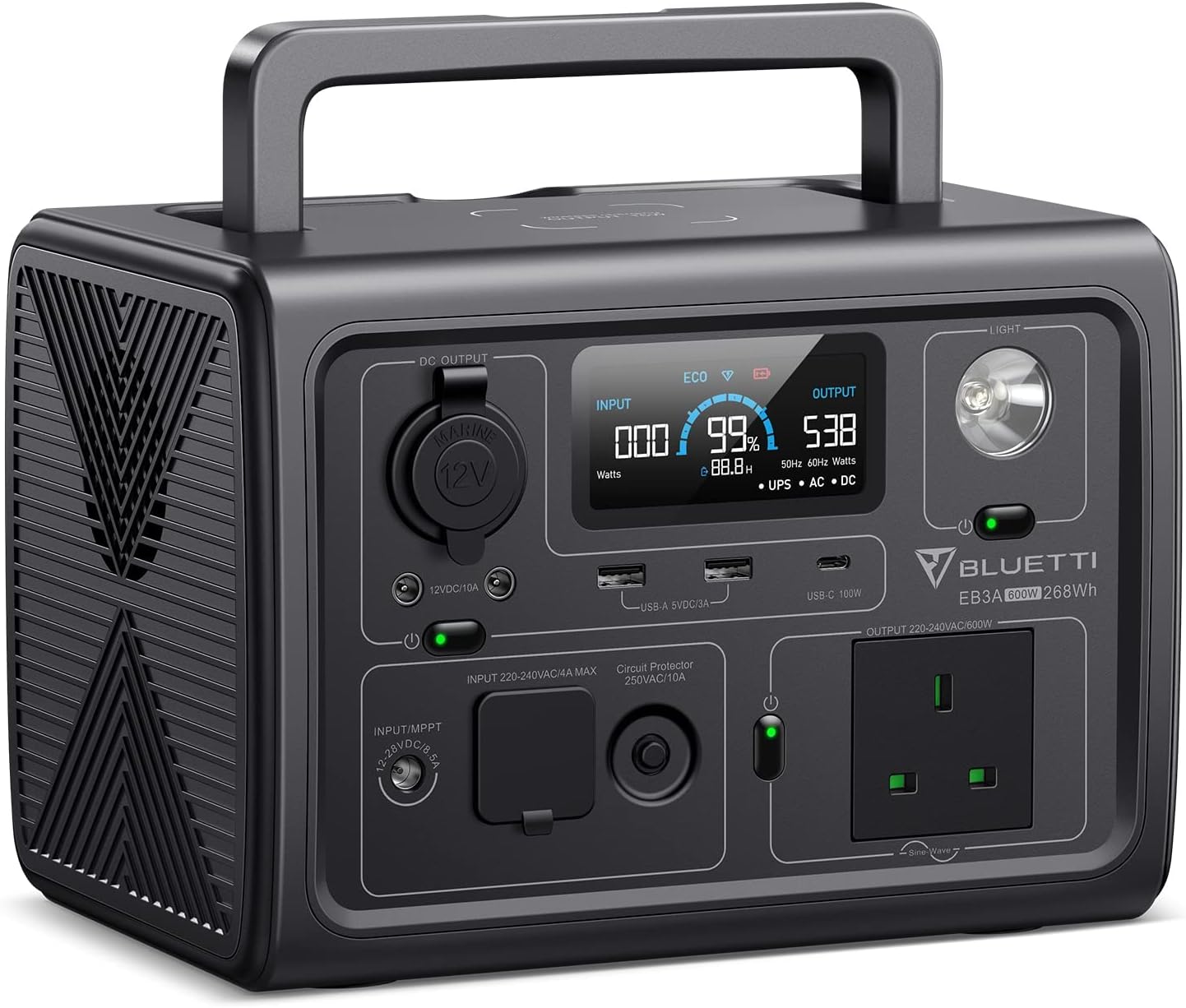 BLUETTI EB3A Portable Power Station, 268Wh LiFePO4 Power Station Battery Backup...