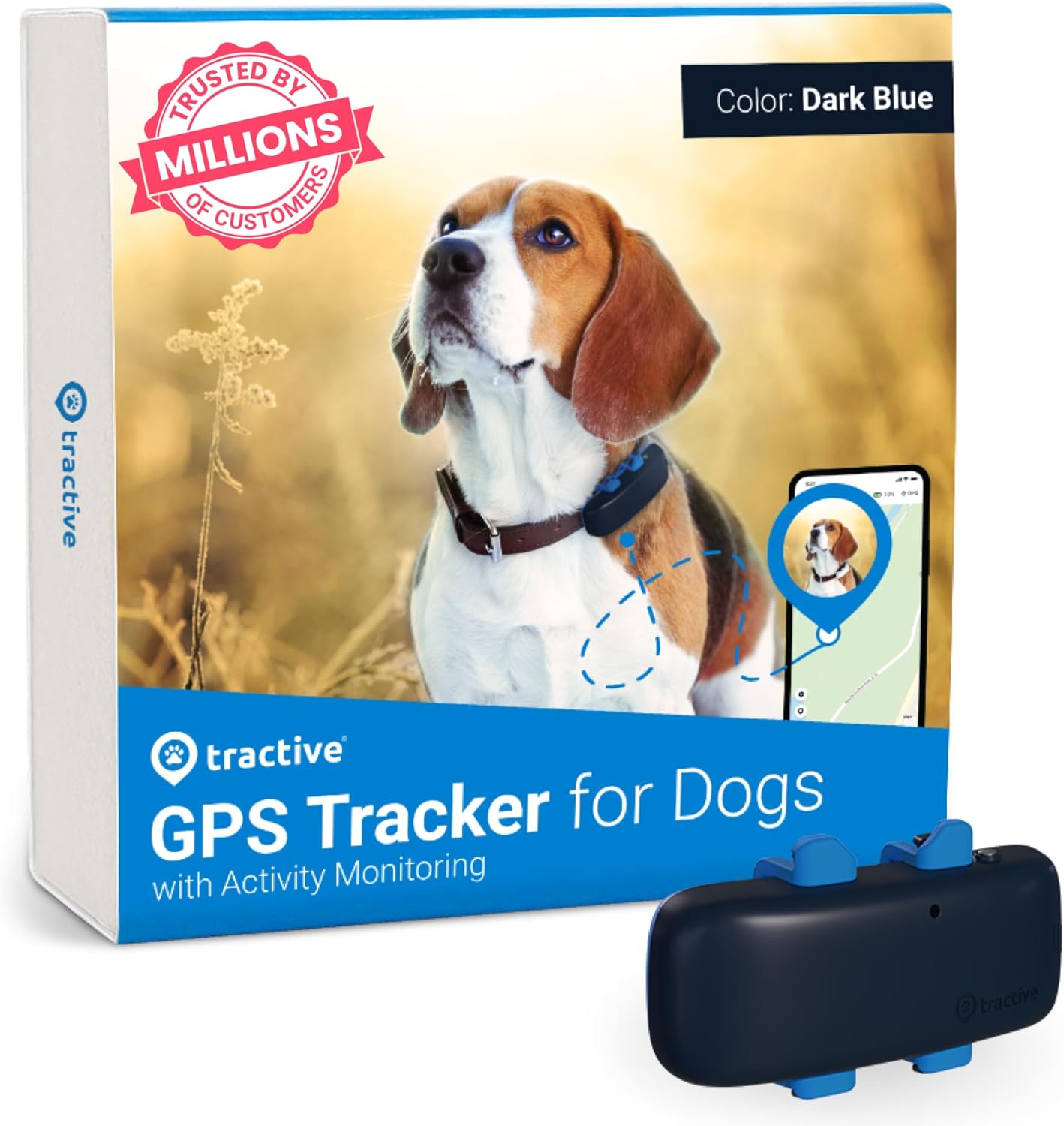 Tractive GPS Dog Tracker, Market leader, Worldwide real-time location tracking,...