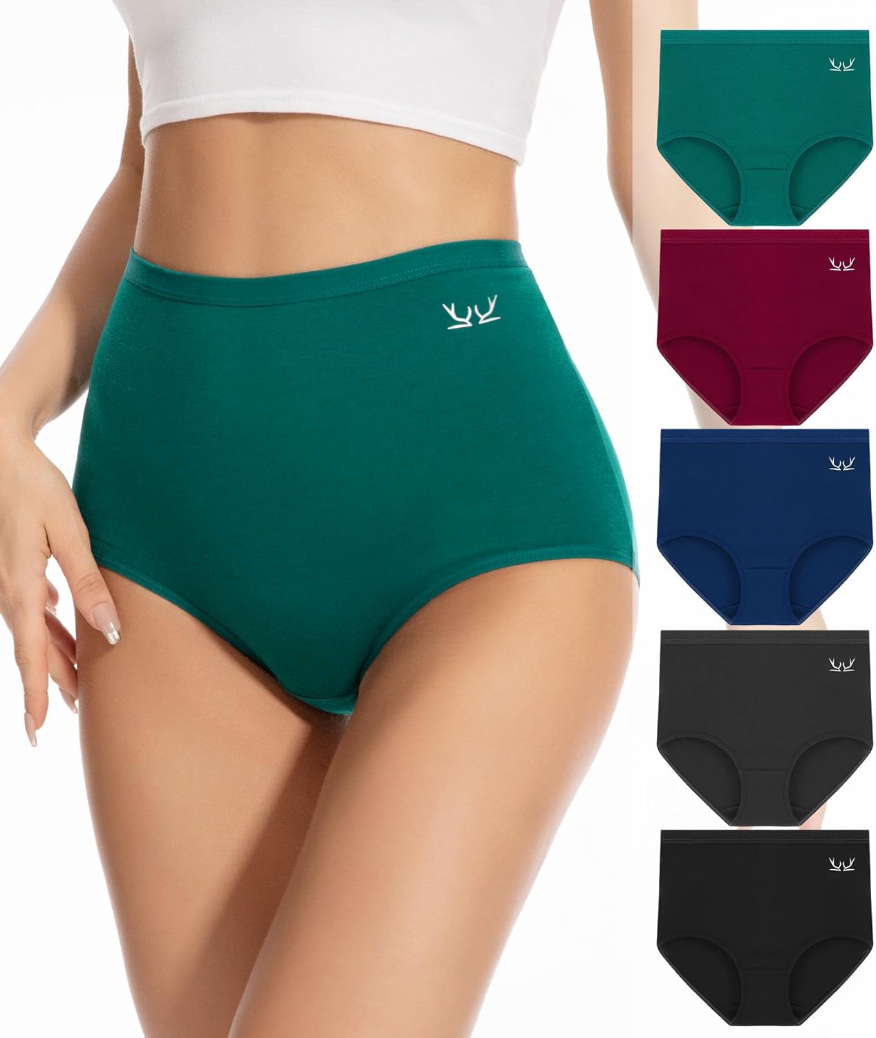 Tmani Underwear Women High Waisted Long-Staple Combed Cotton Knickers Ladies Ful...