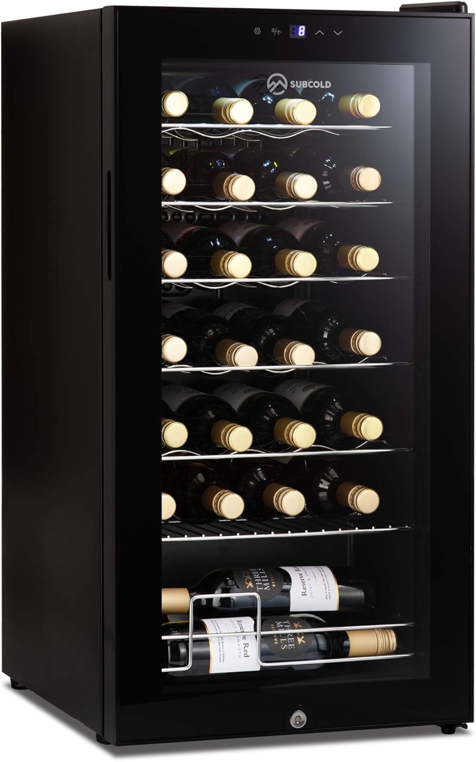 Subcold Viva28 LED – Under-Counter Wine Fridge Black | 3-18°C | Wine Cooler | LE...