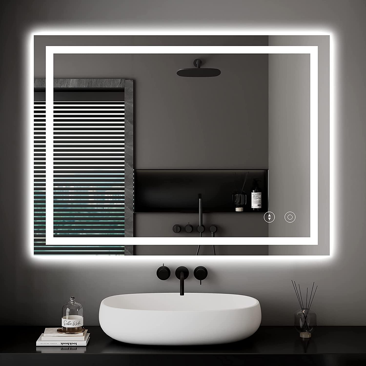 Dripex Bathroom Mirror with LED Lights, 500 * 700 MM Illuminated Backlit Wall Mo...
