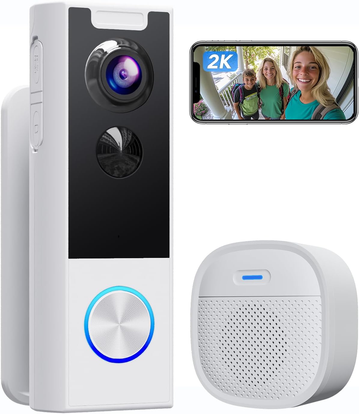 XTU Wireless Video Doorbell No Subscription-2K HD Security Doorbell Camera-Local...