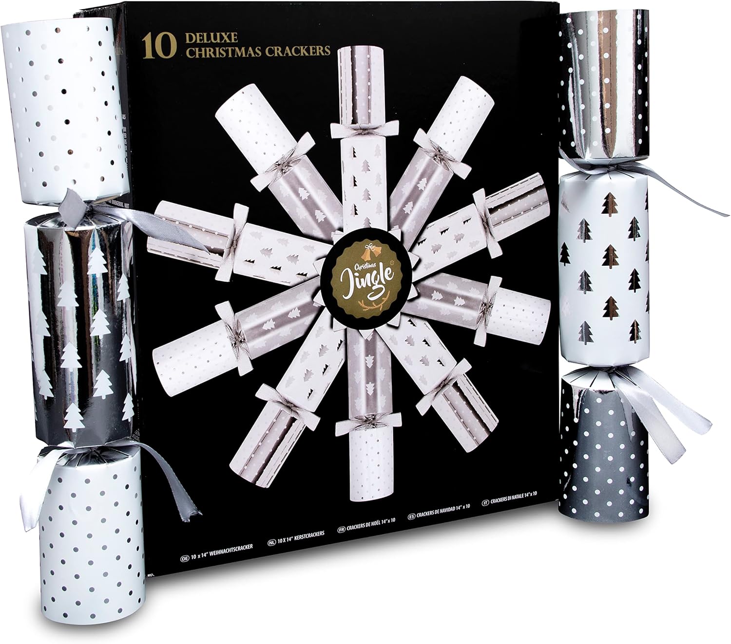 Christmas Crackers - Deluxe Christmas Crackers - Christmas Crackers 10 Pack Whit...