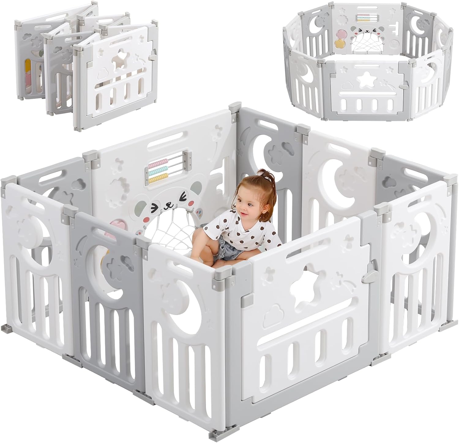Dripex Baby Playpen, Foldable Playpen for Baby and Toddlers, 115x115cm Play Pen...