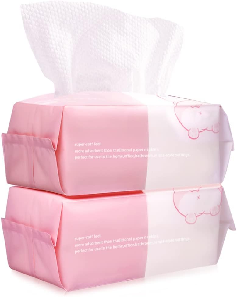 Face Towel 120 Count DIsposable Face Wipes Cloths for Washing Soft Cotton Dry Ba...