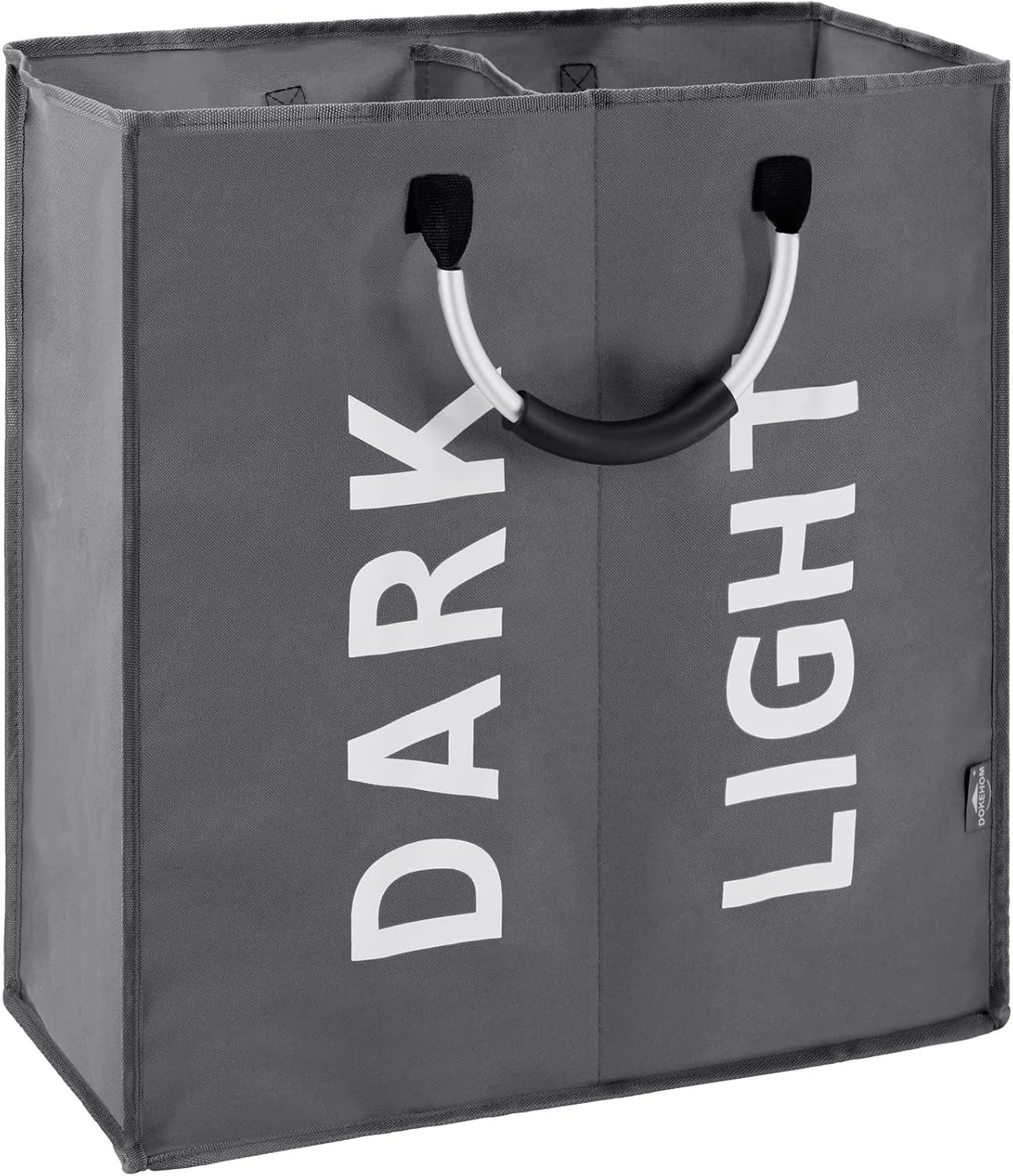 DOKEHOM 80L Large Collapsible Washing Laundry Basket Bag with 2 Sections for Bed...