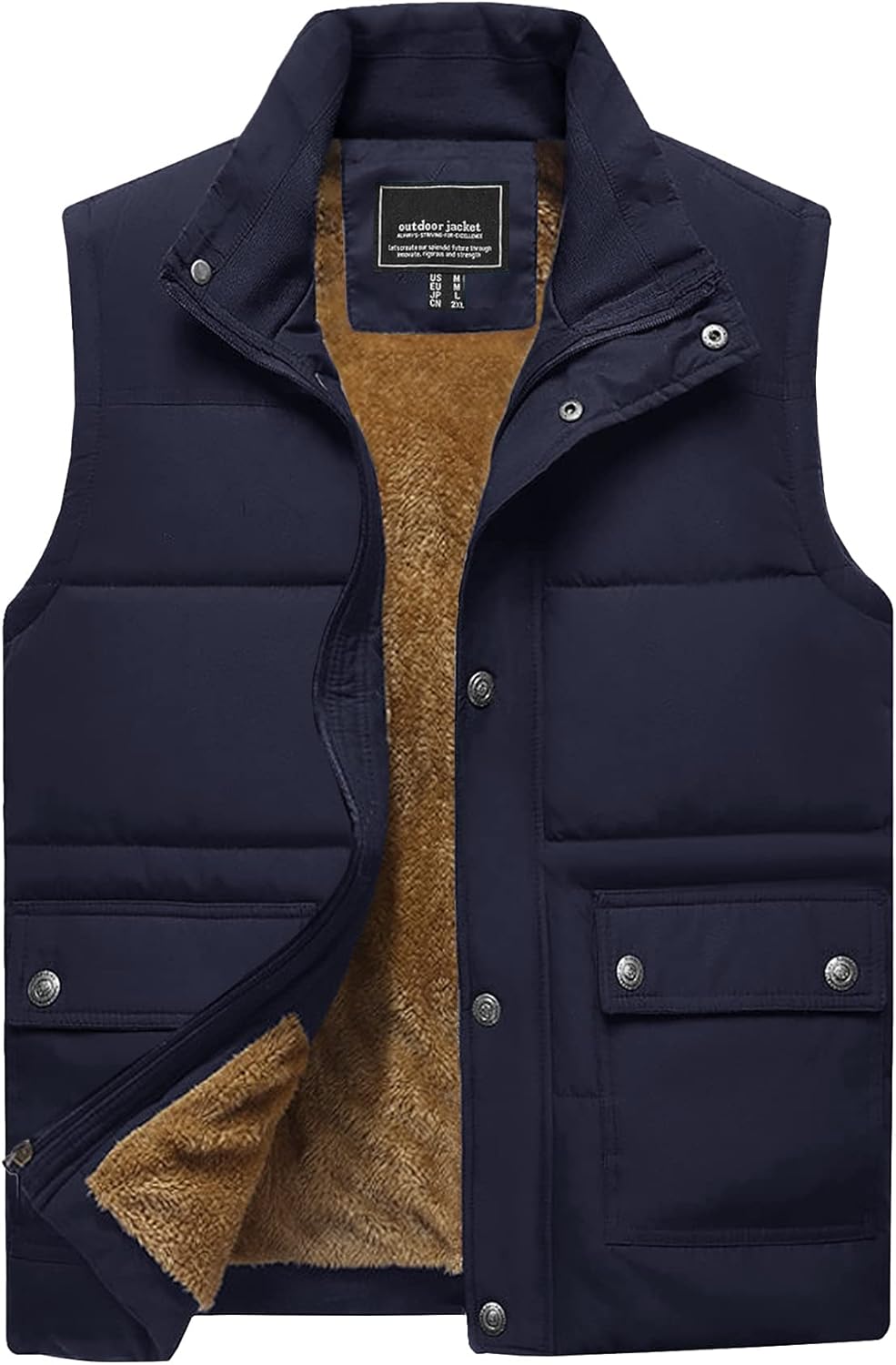 TACVASEN Men's Gilet Winter Fleece Body Warmer for Men Warm Windproof Outerwear...