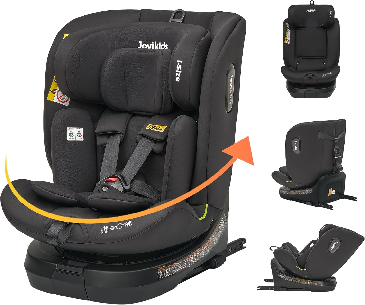 Jovikids ISOFIX Car Seat 360° for 40-150cm Baby Children, Rotating Car Seat for...