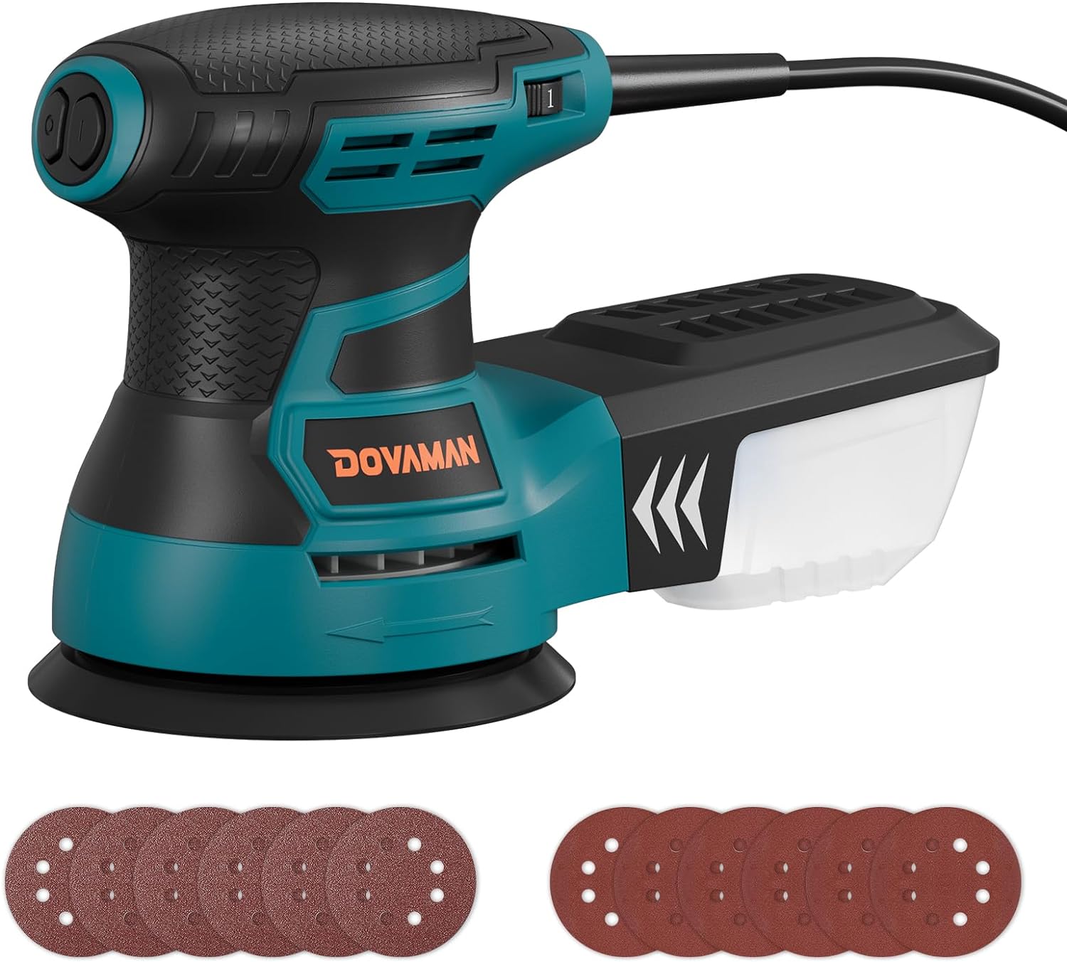 DOVAMAN ROS01A Orbital Sander, 350W Random Orbit Sander, 6 Variable Speeds, Up t...