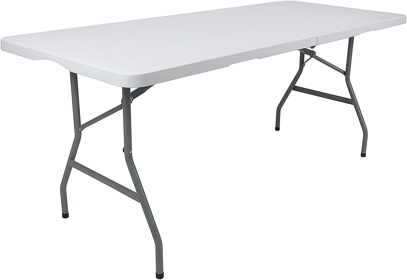 Royalford 6ft Heavy Duty Folding Table - Portable & Compact Foldable Table - Ide...