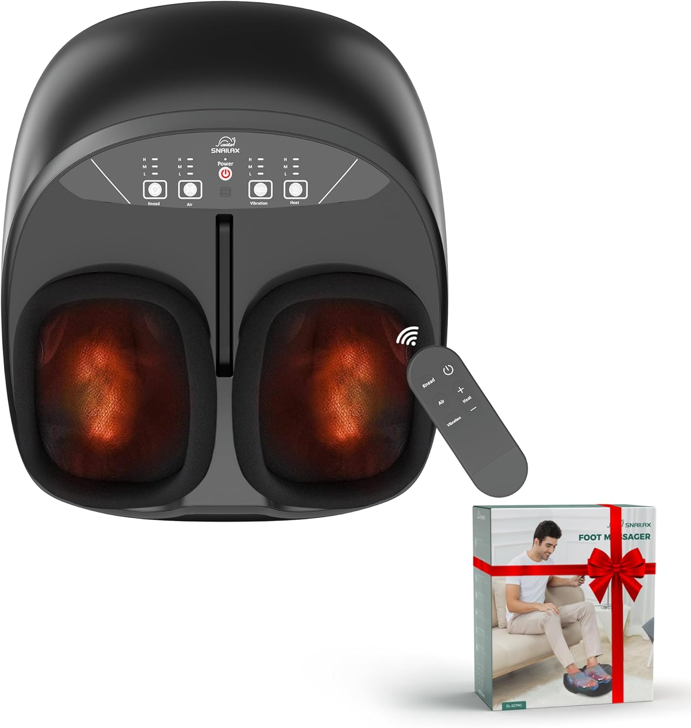 Snailax Shiatsu Foot Massager with Heat Kneading Vibration, Electric Foot Massag...
