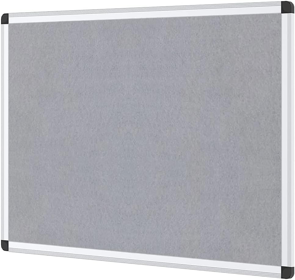 VIZ-PRO Notice Board Felt Grey, Silver Aluminium Frame, 90 X 60 cm Grey 90 x 60...