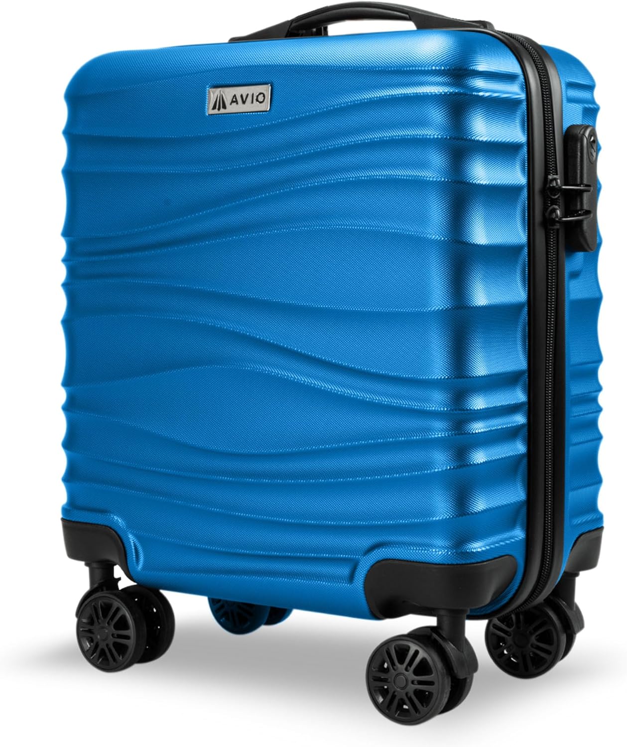 AVIO Wave Cabin Suitcase 45x36x20cm - Lightweight Double-Wheel Luggage Bag w/Com...