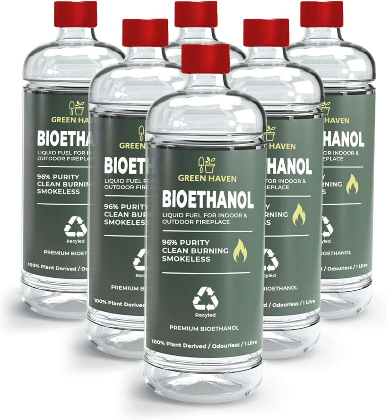 GREEN HAVEN 6L Premium Bioethanol Fuel for Fireplace – Bio Ethanol Liquid Fuel f...