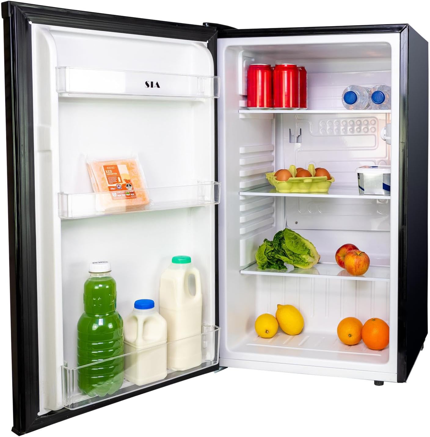 SIA LFS01BL-AMZ1 Black Under Counter Fridge, 91L Capacity, 48cm Wide, Freestandi...