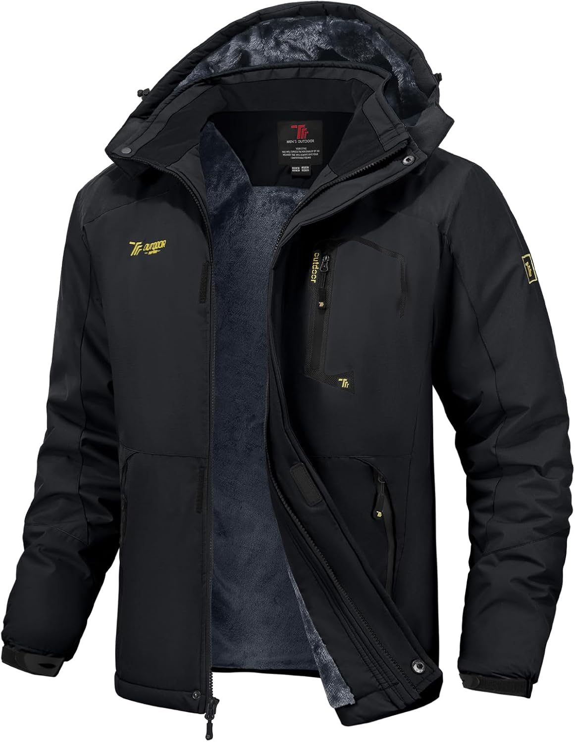 YSENTO Mens Waterproof Ski Winter Jacket Outdoor Warm Windproof Fleece Coats wit...