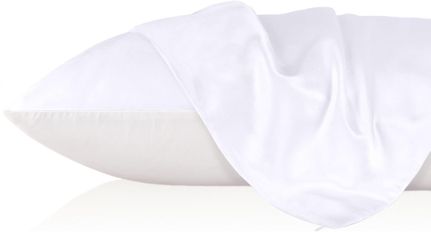 LILYSILK 100 Pure Mulberry Silk Pillowcase Cover for Hair with Cotton Underside...