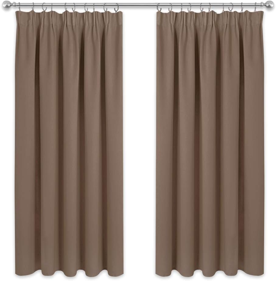 PONY DANCE Blackout Thermal Curtains for Bedroom - Plain Room Darkening Bedroom...